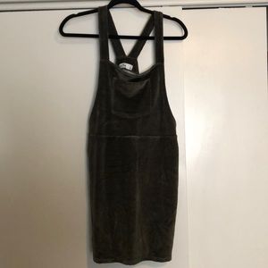 Hollister green corduroy overall dress